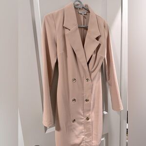 Blush Double-Breasted Women's Suit Dress